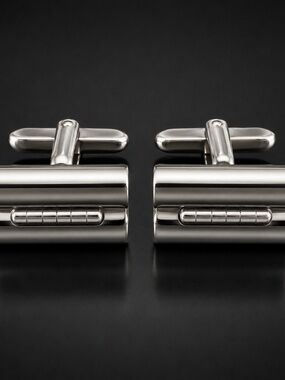 Vintage 1960s Hickok Stainless Steel Men’s Cufflinks – Signed HICKOK USA